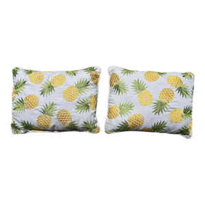 Pair of Tropical Pineapple Embroidered Pillows -2