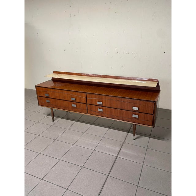 Wooden Sideboard with Marble Shelf, 1950s For Sale - Image 11 of 12