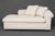 Modern Beige Textured Fabric Upholstered Chaise Longue, together with two matching pillows. 28" H x 77" W x 39" D; seat:...