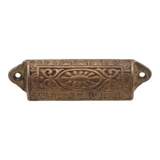 Antique Victorian 4 In. Bronze Drawer Bin Pull For Sale