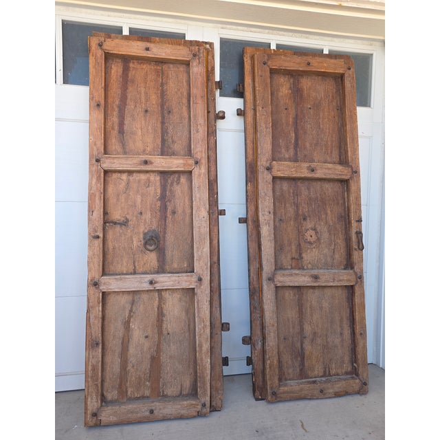 Rustic Antique Doors With Hand Forged Iron Elements For Sale - Image 17 of 17