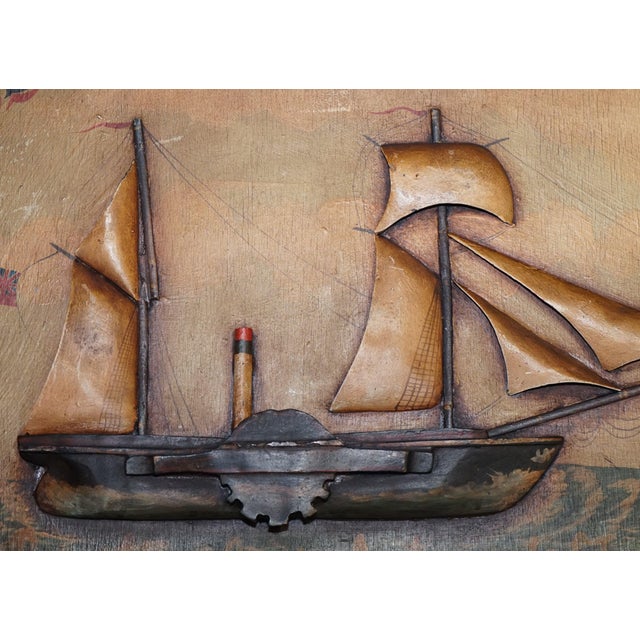 Hand Painted Est Ships Stores 1851 Pub Sign in Wood, 1960s For Sale - Image 6 of 11