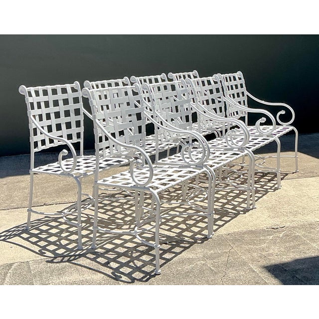 Vintage Brown Jordan Cast Aluminum “Florentine”:Dining Chairs - Set of 8 For Sale - Image 9 of 12