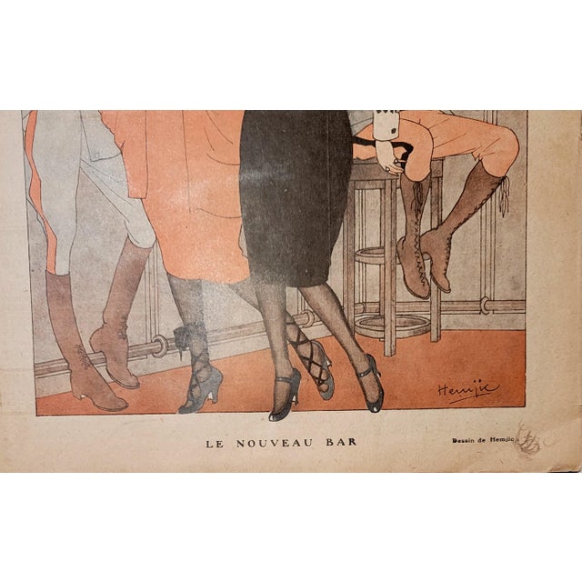 French Marcel Jacques Hemjic, 1919 "Le Nouveau Bar" Le Sourire Cover Print For Sale - Image 3 of 3
