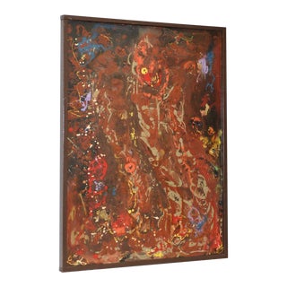 Mid Century Modern Abstract "Autumn" Oil Painting by J. Lloyd Conrich C.1966 For Sale