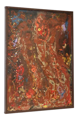 Mid Century Modern Abstract "Autumn" Oil Painting by J. Lloyd Conrich C.1966