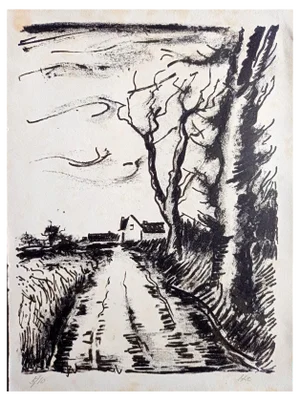 Maurice de Vlaminck, Chemin de Manou (Tete qui Tourne), 1956, Lithograph