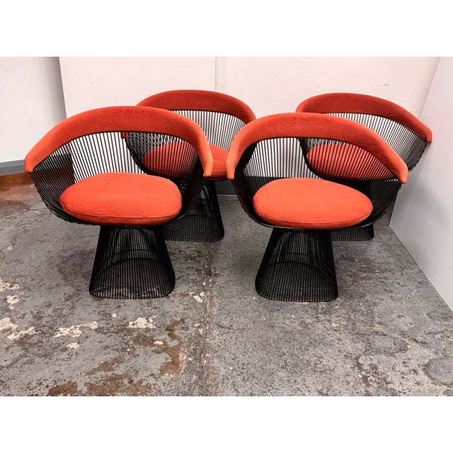 Metal Warren Platner for Knoll International Platner Table + Armchairs, Set For Sale - Image 7 of 12