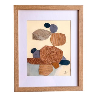 "Vessel 4" Original Mixed-Media Framed Collage on Paper by Zac Woodiel For Sale