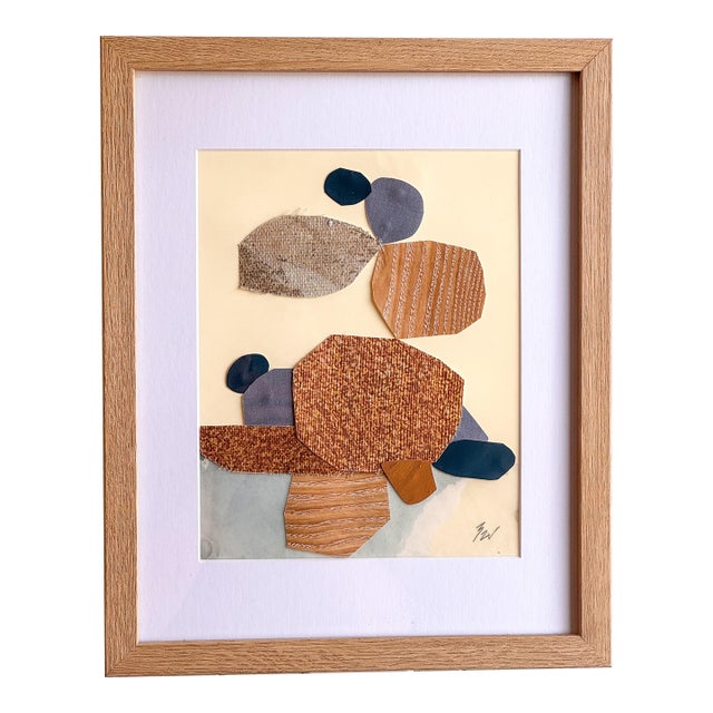 "Vessel 4" Original Mixed-Media Framed Collage on Paper by Zac Woodiel For Sale