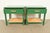 1960s Michael Taylor for Baker Furniture Mid-Century Hollywood Regency Green Lacquer and Cane Campaign Nightstands, Newly Refinished For Sale - Image 5 of 15