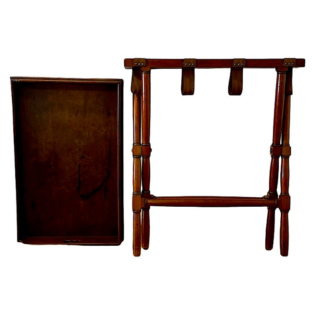 Wood 19th Century Mahogany Serving Tray on Folding Stand For Sale - Image 7 of 7