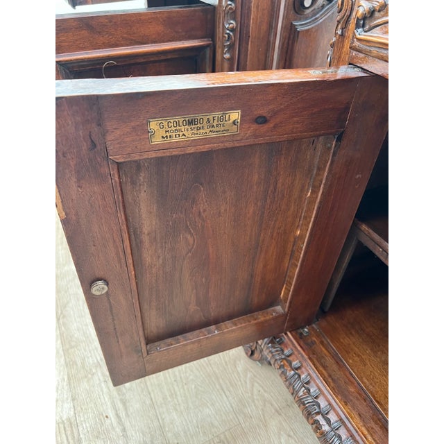 Antique Pair of Nightstands Cabinet Drawer Rococo Revival By: G. Colombo & Figli For Sale - Image 10 of 14