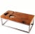 Rustic Solid Teak Top and Stainless Steel Base Coffee Table For Sale - Image 9 of 9