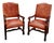 Vintage Leather Arm Chairs - A Pair For Sale