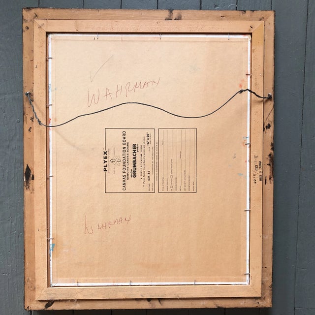 Original Vintage Female Nude in Seascape Painting Signed For Sale - Image 4 of 5