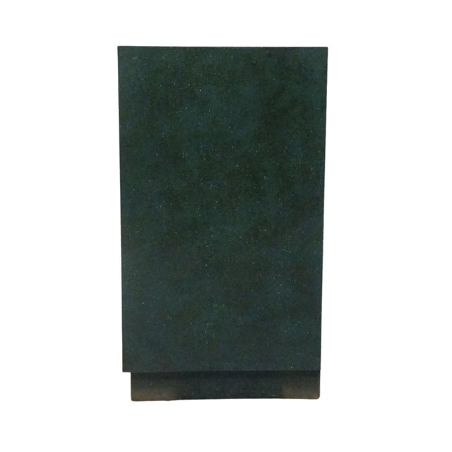 Henredon Furniture Green Asian Chinoiserie Faux Malachite 36" Storage Cabinet W. Embossed Floral Detail For Sale - Image 13 of 17