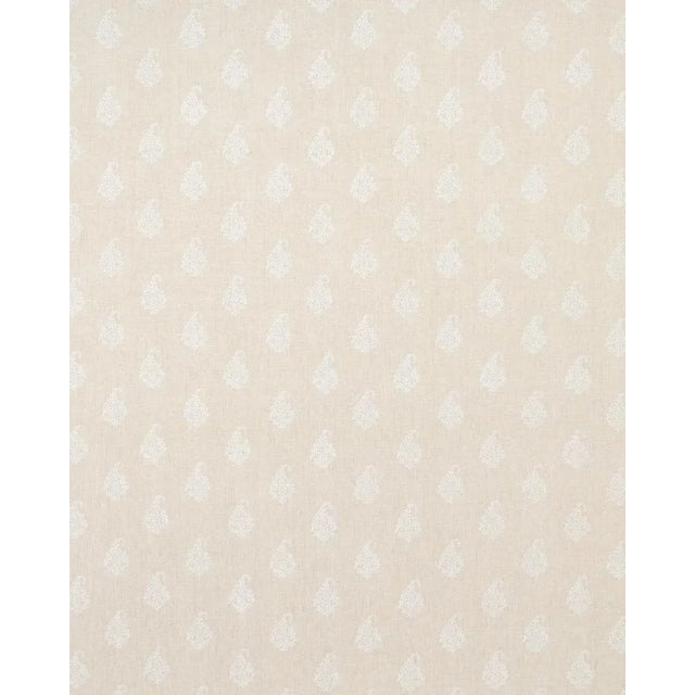 This classic tear-shape paisley is printed on a linen ground using pigment inks and a single wood block in a repeating...