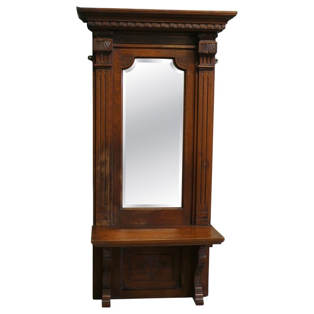 Glass Wall Hanging Cloakroom Mirror with Shelf For Sale - Image 7 of 7