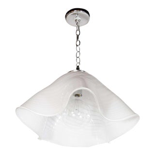Mid-Century Modernist Murano Glass Handkerchief Chandelier with Chrome Fittings For Sale
