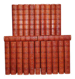 Late 19th Century Decorative and Illustrated Volume Set, William Makepeace Thackeray's Works - 22 Books