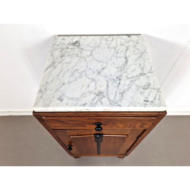 Vintage Art Deco Nightstand with Marble Top, 1930s For Sale - Image 4 of 12