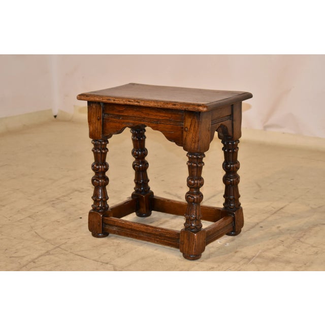 19th Century English Oak Joint Stool For Sale - Image 4 of 8