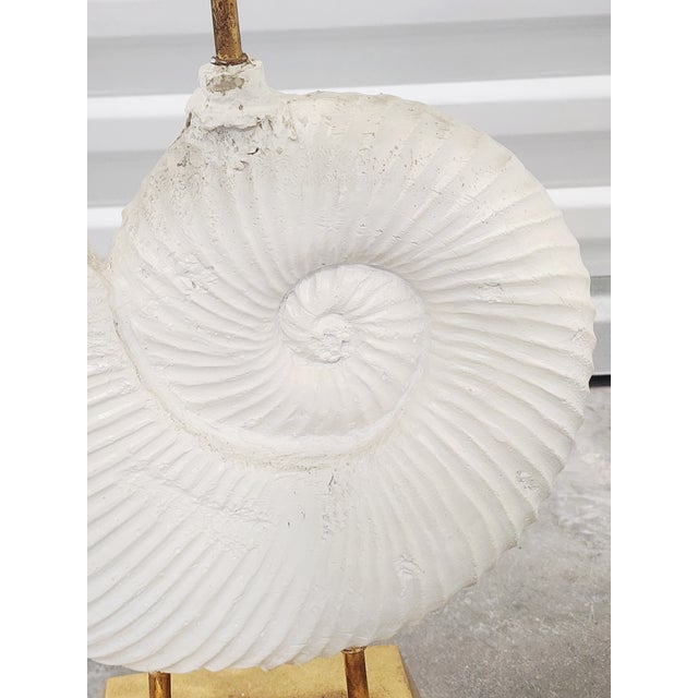 Decorative Gilt Metal Ammonite Motif Table Lamps-a Pair For Sale - Image 11 of 14