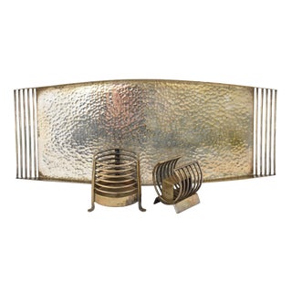 Vintage Silver-Plated Smoke Set with Tray and Ashtray, Germany, 1950s, Set of 3 For Sale