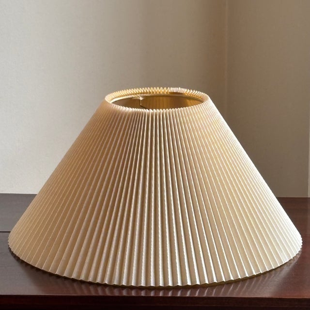 Mid-20th Century Knife Pleated Lamp Shade in Crème For Sale - Image 16 of 17