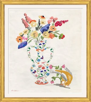 Mad Potter and Finch By Dana Gibson, Framed Art Print