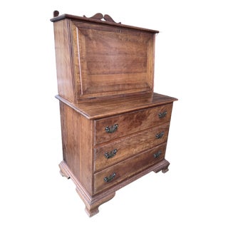 Mid 20th Century L. & j.g. Stickley Cherry Valley Solid Cherry Fall-Front Desk on Chest For Sale