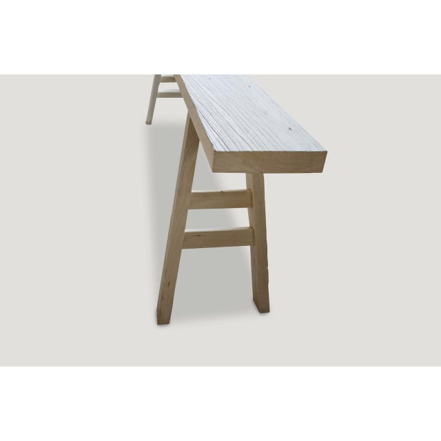 2010s Andrianna Shamaris St. Barts Teak Wood Bench or Shelf For Sale - Image 5 of 5