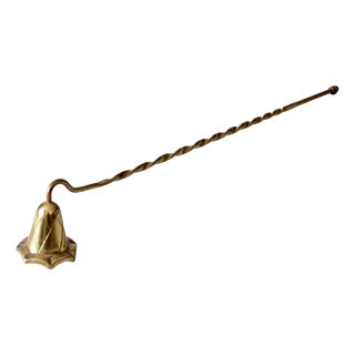 Vintage Brass Candle Snuffer With Twisted Handle For Sale