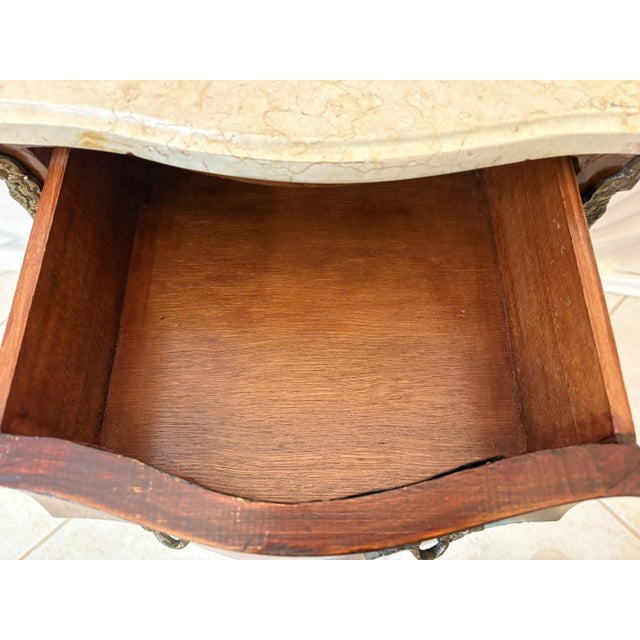 Vintage French Louis XVI Style Bombay Chest With Marble Top For Sale - Image 10 of 18