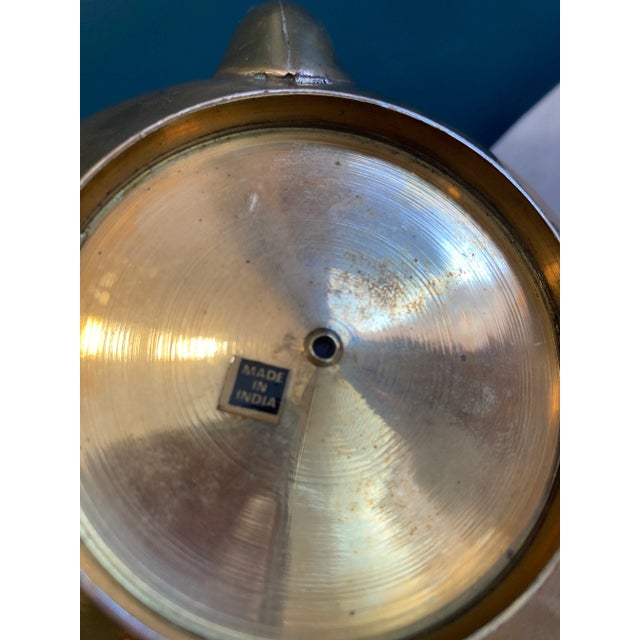 Mid-Century Indian Brass Teapot With Faux Bamboo Handle and Lid For Sale - Image 9 of 9