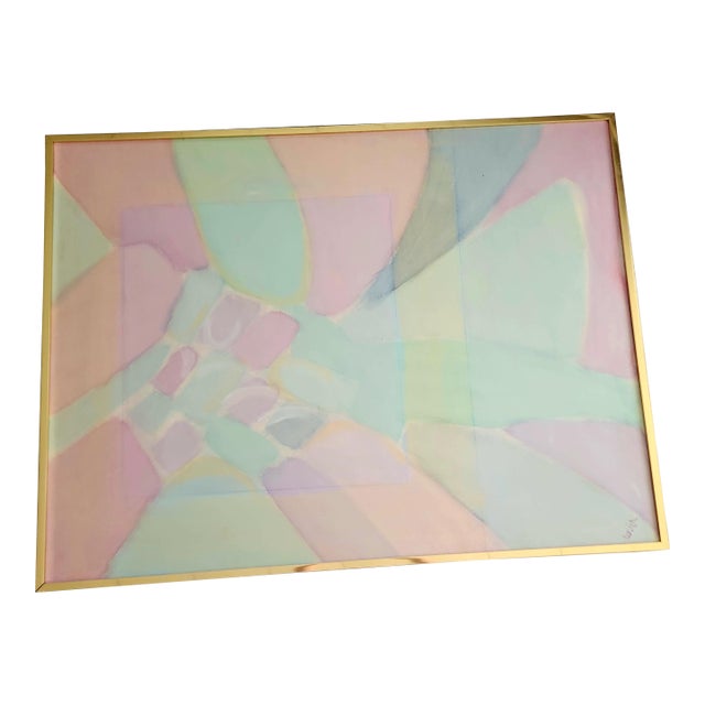 1970s Large Abstract Pastel Painting Harris Strong Original For Sale