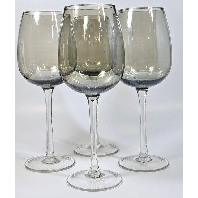 Pearlescent Grey Vintage Goblets- Set of Four For Sale - Image 4 of 14