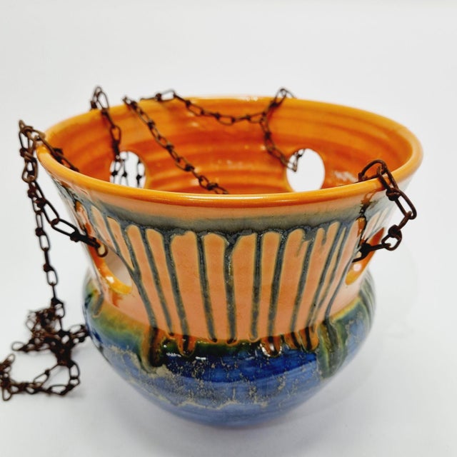 Vintage Studio Ceramic Hanging Planter, 1990s For Sale - Image 6 of 9