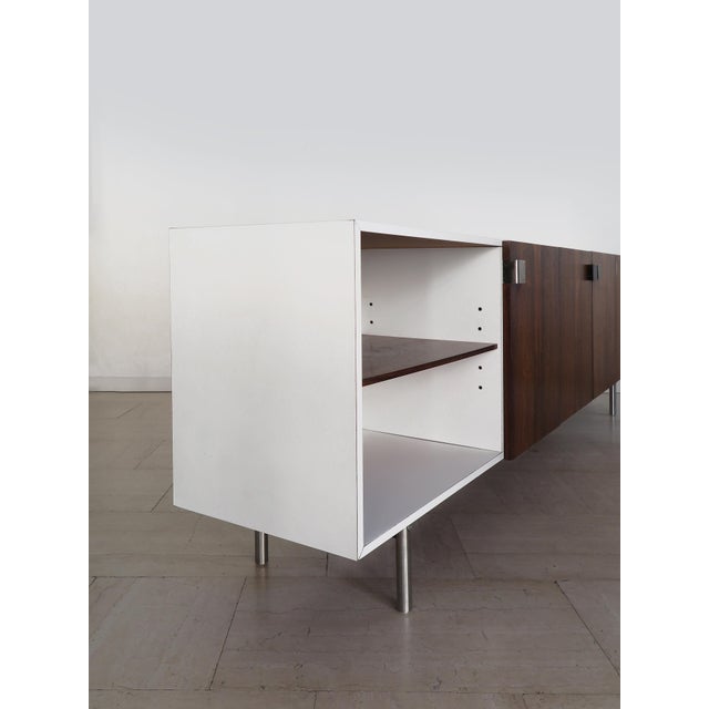 Brown Sideboard in White Formica and Dark Wood, Italy, 1960s For Sale - Image 8 of 18