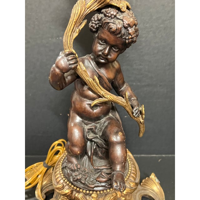 Pair of Late 20th Century European Art Bronze Cherub Sculpture Table Lamps For Sale - Image 13 of 18