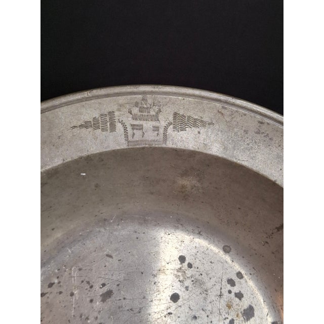 18th C German Pewter Judaica Passover Seder Basin Hebrew Engraved Christie's 11" For Sale - Image 10 of 14