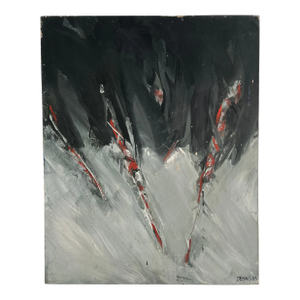 Abstract Oil Painting on Canvas by Dominique Dehais, 1983