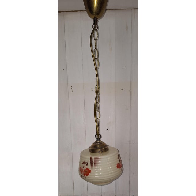 Vintage Art Deco Hanging Lamp, 1930s, in Very Good conditions. Designed 1920 to 1949 Up to 250V (Europe/UK Standard).The...