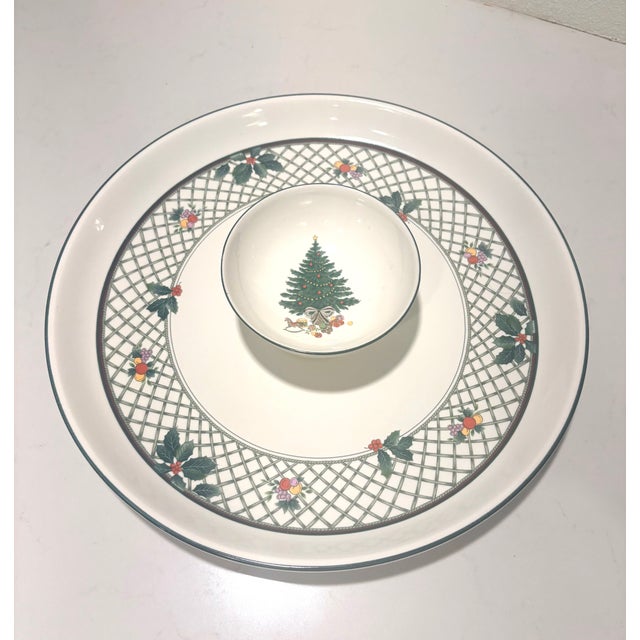Ceramic Late 20th Century Mikasa Heritage Christmas Story Chip and Dip Serving Set, 2 Pieces For Sale - Image 7 of 9