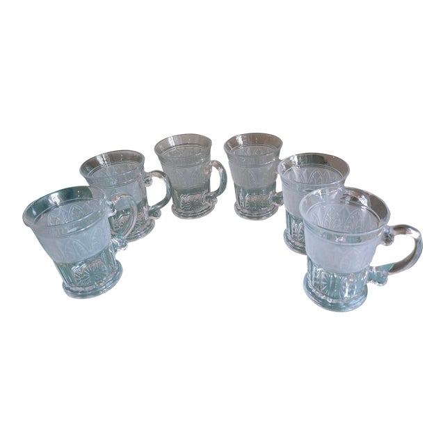 Vintage Athens Glass Coffee Mugs - Set of 6 For Sale
