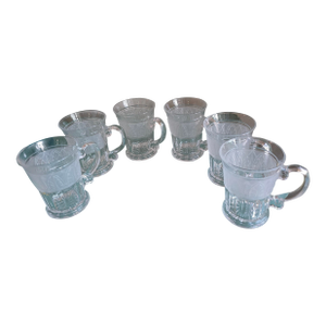 Vintage Athens Glass Coffee Mugs - Set of 6