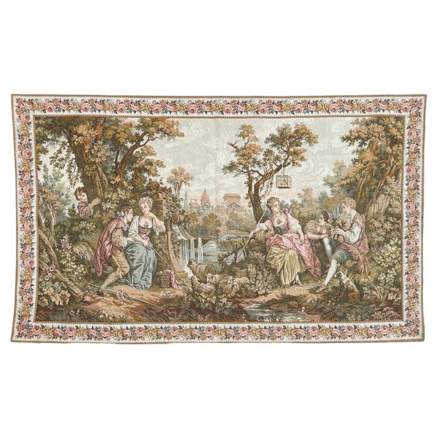 French Aubusson Style Jacquard Tapestry, 1950s For Sale