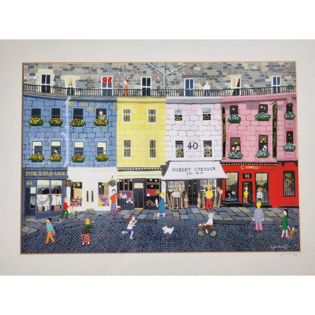 Victoria Street Framed Gouache Giclee Print Painting Signed by Artist Lynn Hanley Wall Art For Sale - Image 17 of 17