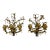 Large Pair French Gold & Rock Crystal Flower Sconces For Sale